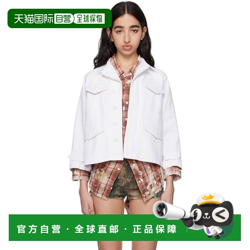 1h可退 潮奢 R13 女士 白色 Boxy Army 牛仔夹克 R13WR396R522B