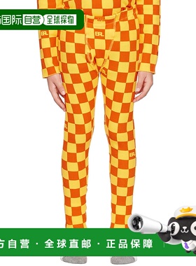 1h可退 潮奢 Erl 女童 橙色格纹儿童长裤童装 ERL05KUW03