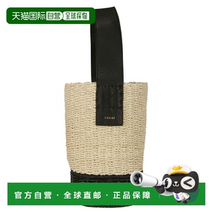 SS2024 白色 Woven SACAI bucket S11801041 raffia 女士斜挎包