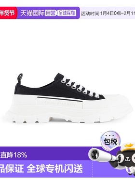 Alexander McQueen亚历山大麦昆Tread Slick帆布系带及踝马丁靴