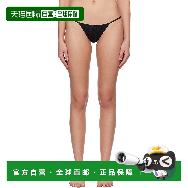 1h可退 潮奢 COUCOU 女士 三件装黑色 The Tanga 丁字裤 CC1TTH3P