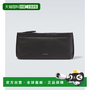 1h可退 潮奢 zegna 杰尼亚 男士 Secondskin 皮革化妆包斜挎包