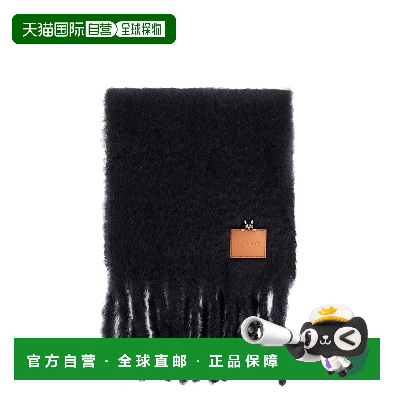 LOEWE 女士围巾 FSA6SS1W040BLACK SS2026 黑色 Scarf with patch