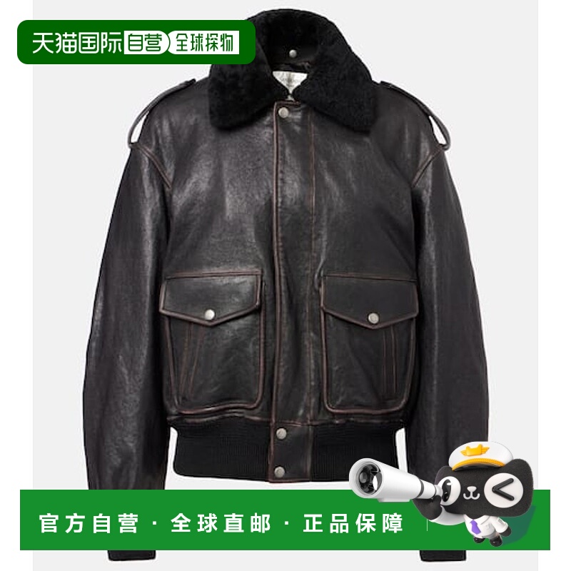 1h可退 潮奢 Saint Laurent 圣罗兰 女士 皮毛饰边皮革夹克