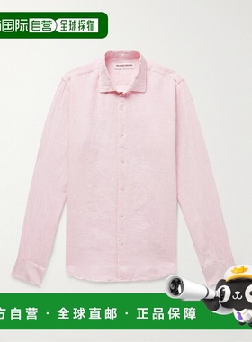1h可退 潮奢 Orlebar Brown 男士 Giles 亚麻衬衫 275613PALEPINK