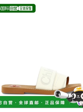 CHLOÉ 女士凉鞋 C22W188BF101 SS2024 白色 Sandals with linen b