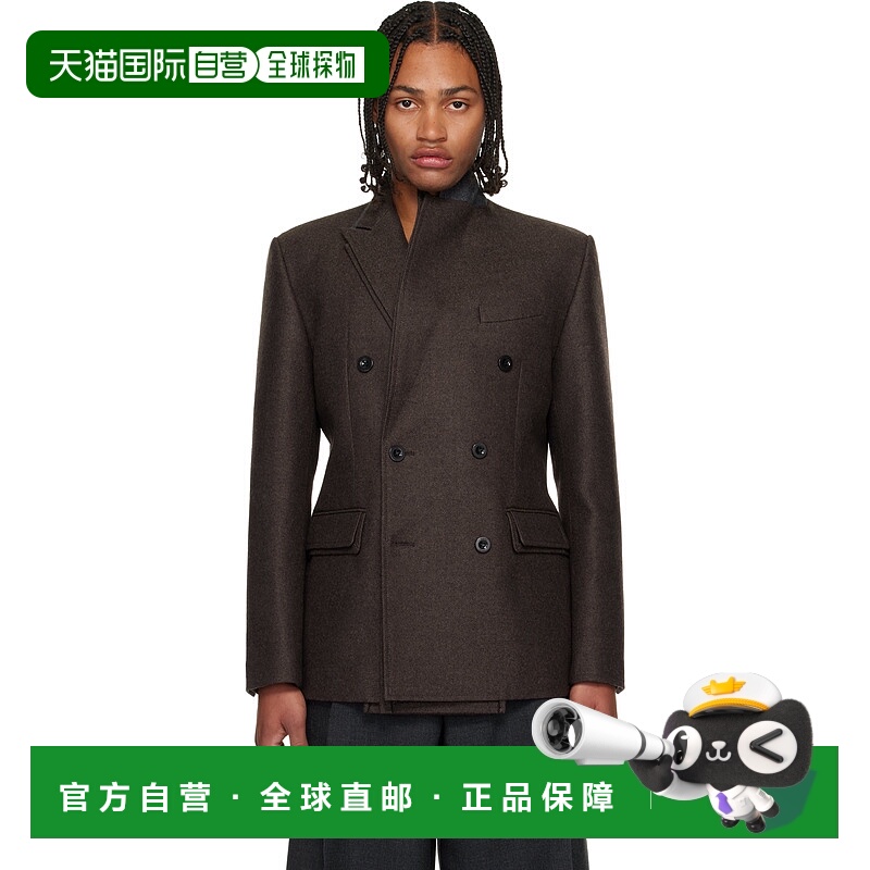 1h可退 潮奢 Sacai 男士 棕色 Double-Faced Wool 西装外套 25038