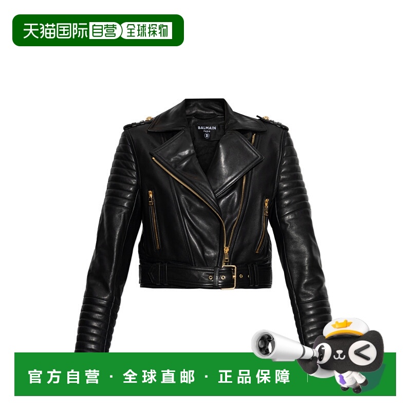 BALMAIN 女士夹克 FF1TD207LC620PA AW2025 黑色 Leather Jacket
