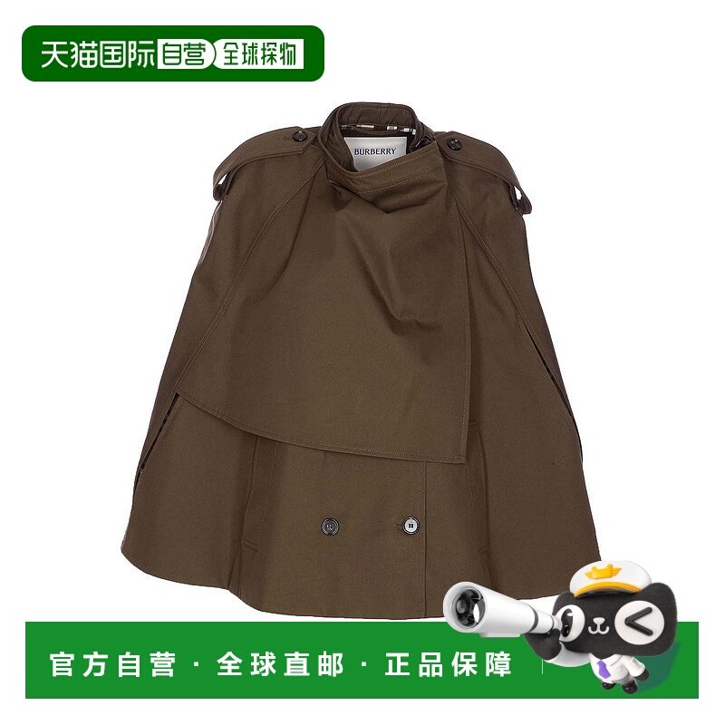 BURBERRY 女士外套 8113209 AW2025 绿色 Cotton Check Cape