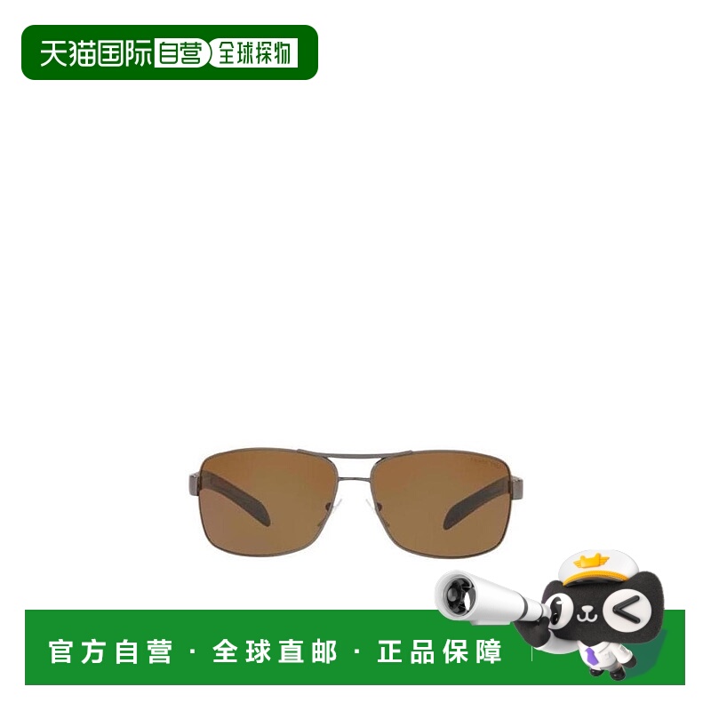 1h可退 PRADA 男士太阳镜 0PS54IS5AV5Y1 AW2023 棕色 徽标太阳镜