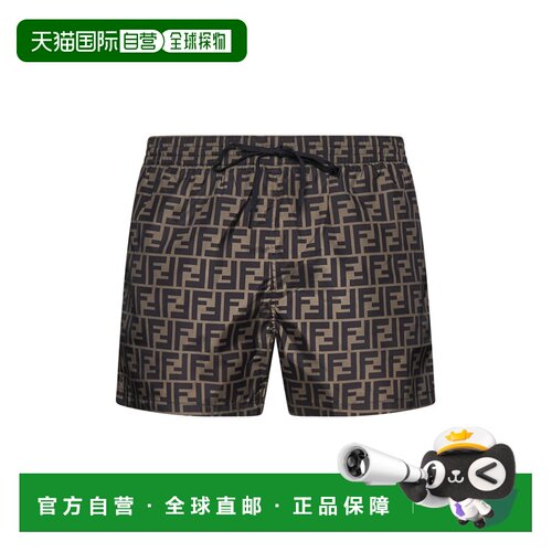 FENDI 男士泳装 FXB077A79FF13IZ CO 花色 All-over logo swim sh