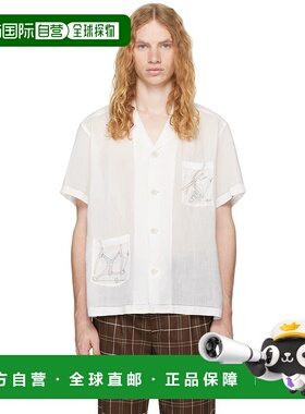 1h可退 潮奢 Bode 男士 白色 Skiers 衬衫 MRF24SH055