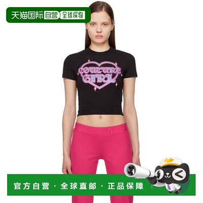 1h可退 潮奢 versace 范思哲 女士 黑色晶饰 T恤 E76HAHG07ECJ02G