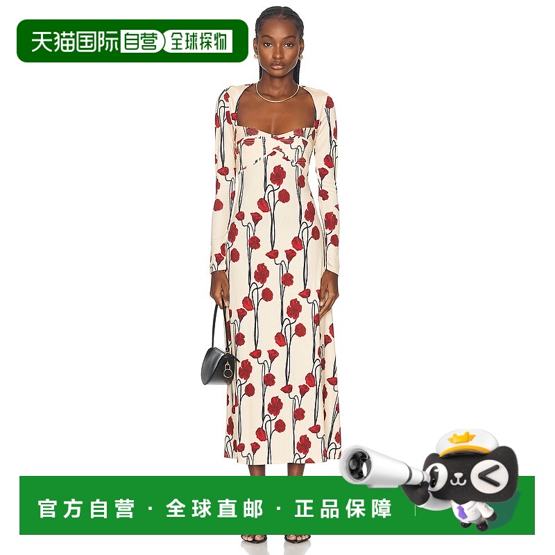 1h可退 潮奢 JOHANNA ORTIZ 女士 Letter 鲜红色及踝连衣裙 PT023