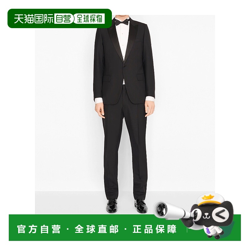 1h可退 DIOR 男士夹克 433C712S0687C900 AW2024 黑色 缎面燕尾服
