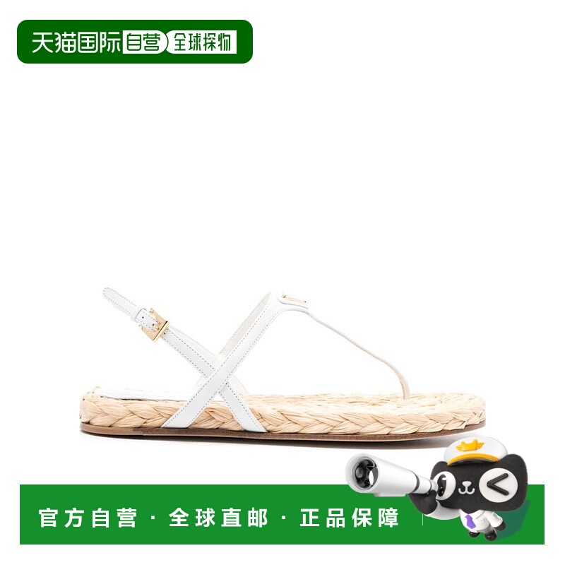 1h可退 PRADA 女士凉鞋 1Y453N038F020F0009 SS2024 白色 徽标平