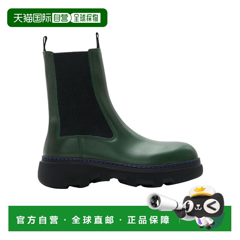 BURBERRY 女士高跟鞋 80776901 AW2023 绿色 圆头拼接短筒靴子