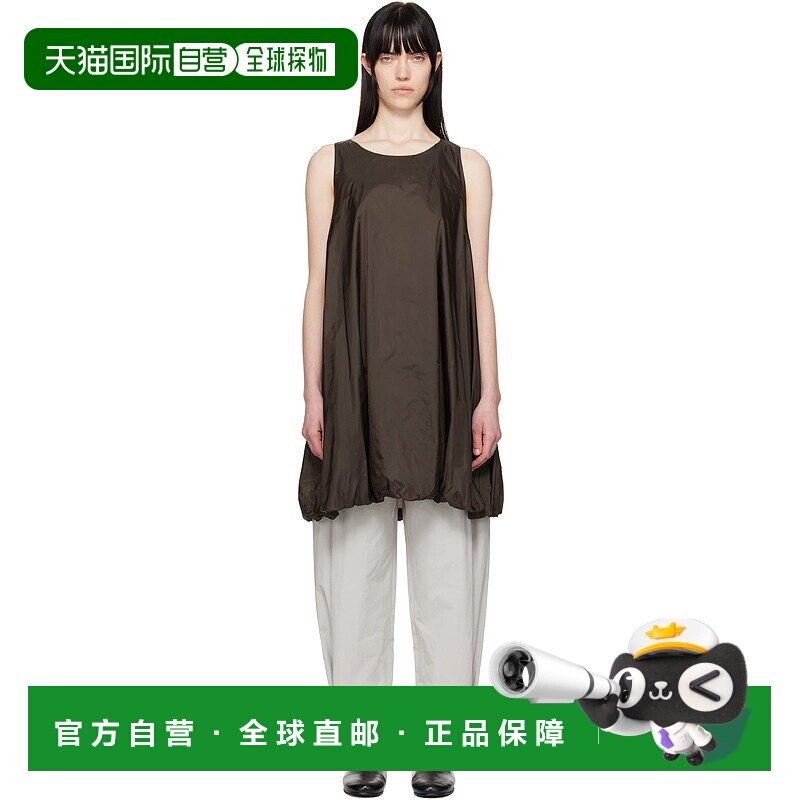 1h可退 潮奢 AMOMENTO 女士 棕色 Nylon Volume 连衣裙 AM25SSW04