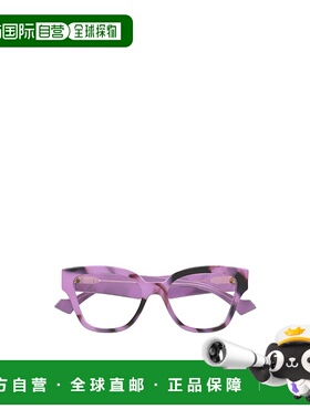 GUCCI 女士眼镜 GG1424O009 SS2025 紫色 几何框平光镜古驰