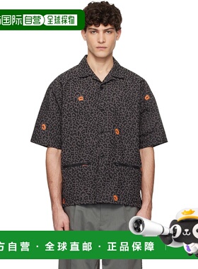 1h可退 潮奢 undercover 高桥盾 男士 灰色豹纹衬衫 UP1E44091