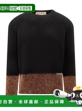 1h可退 潮奢 Marni 玛尼 男士 拼接標誌刺繡套頭衫 GCMG0473Q0UFH