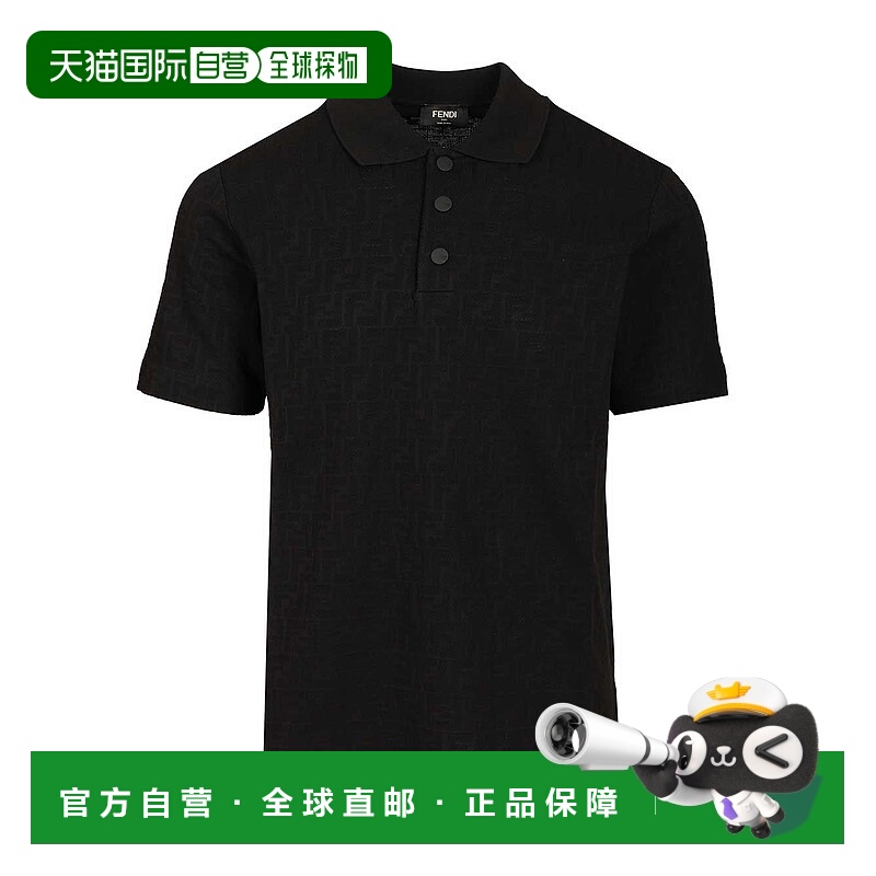 1h可退 FENDI 男士POLO衫 FAF717AR5GF0GME AW2025 黑色