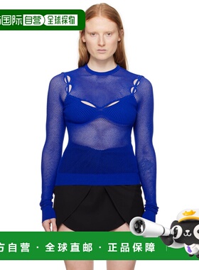 1h可退 潮奢 off-white 女士 蓝色 Net Arrow 长袖 T 恤 OWHT020S