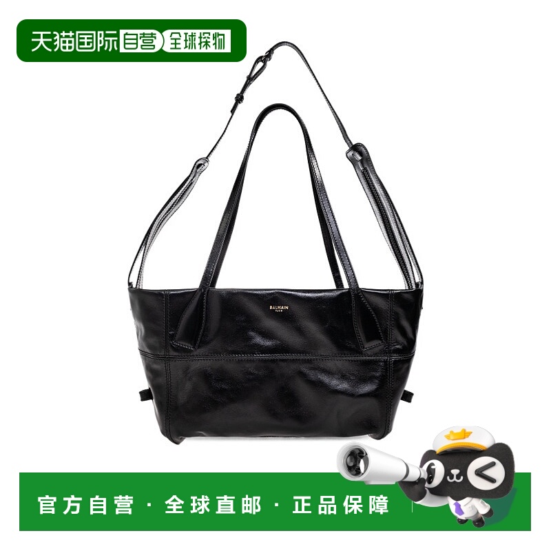 1h可退 BALMAIN 男士单肩包 FM0FG273LMTE0PA AW2025 黑色 徽标单
