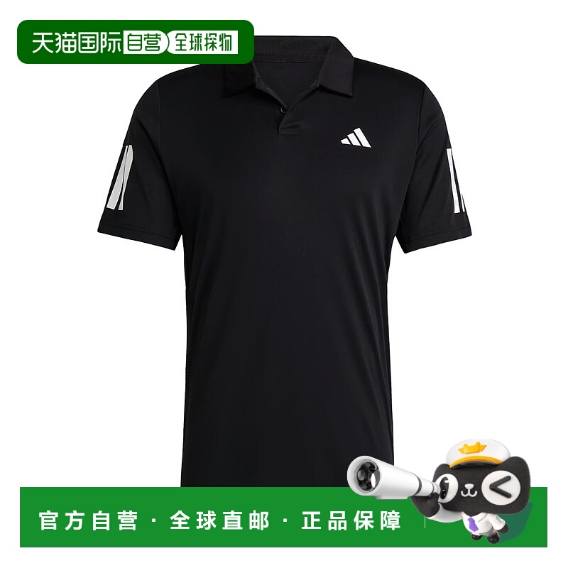 1h可退 ADIDAS 男士运动服 JG0985 AW2025 黑色 三条纹 Polo 衫