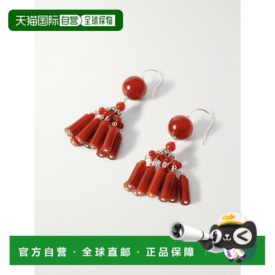 1h可退 潮奢 Sophie Buhai 女士 Flamenco 银色红玛瑙耳环 R25E02