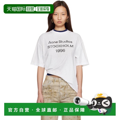 Acne Studios 艾克妮 女士 白色 Relaxed Fit Logo T恤 CL0196D46