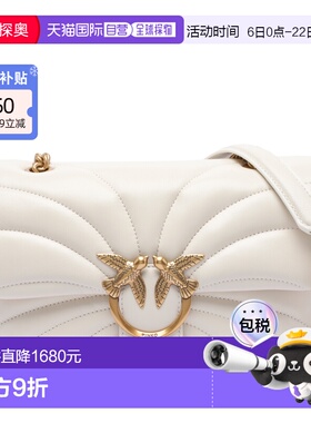 PINKO 女士单肩包 100038A1EXZ14Q SS2025 简约通勤白色链条包