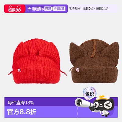 CHARLES JEFFREY LOVERBOY 可爱造型羊羔绒帽子 红色