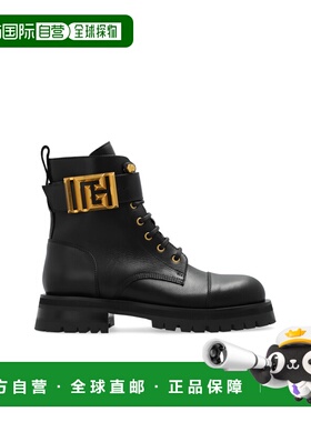 BALMAIN 女士高跟鞋 DN1TC961LVIT0PA AW2024 黑色 圆头短筒靴