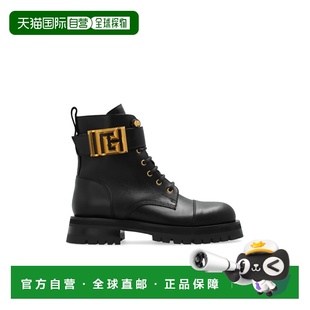 黑色 BALMAIN AW2024 DN1TC961LVIT0PA 圆头短筒靴 女士高跟鞋