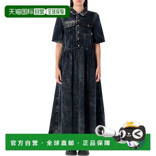 GANNI 女士连衣裙 J17576779055 AW2025 黑色 Washed denim maxi