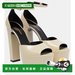 1h可退 潮奢 Saint Laurent 圣罗兰 女士 Jodie 145 防水台皮质凉