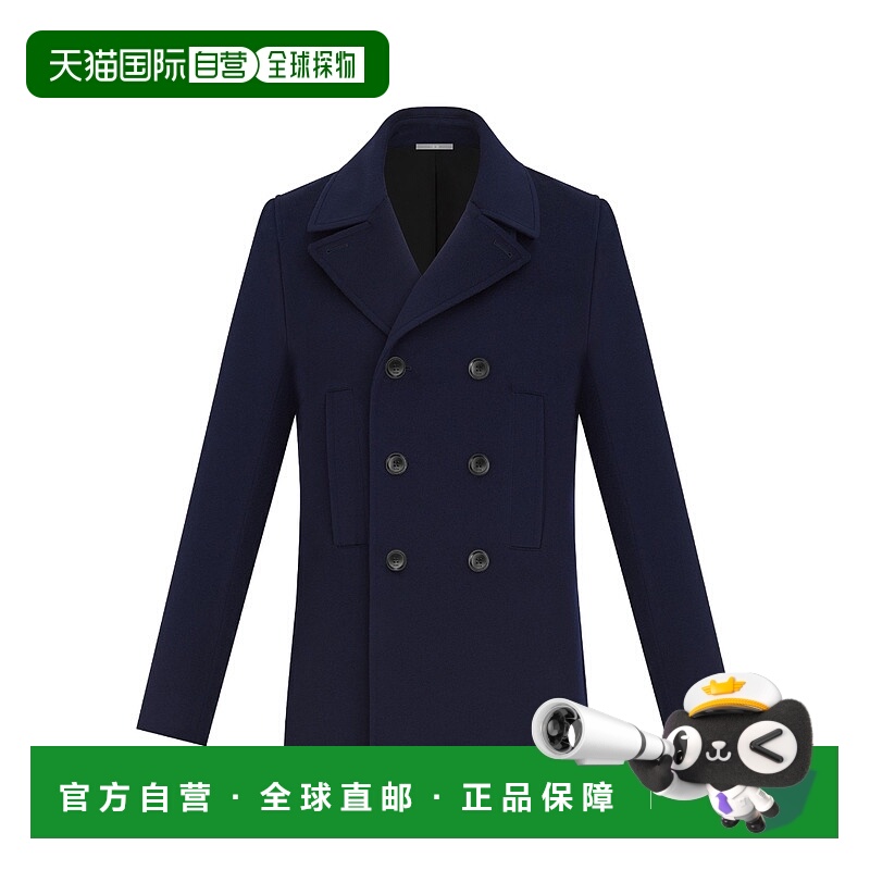 1h可退 DIOR 男士外套 533C450A3225C530 CO 黑色 双排扣休闲大衣