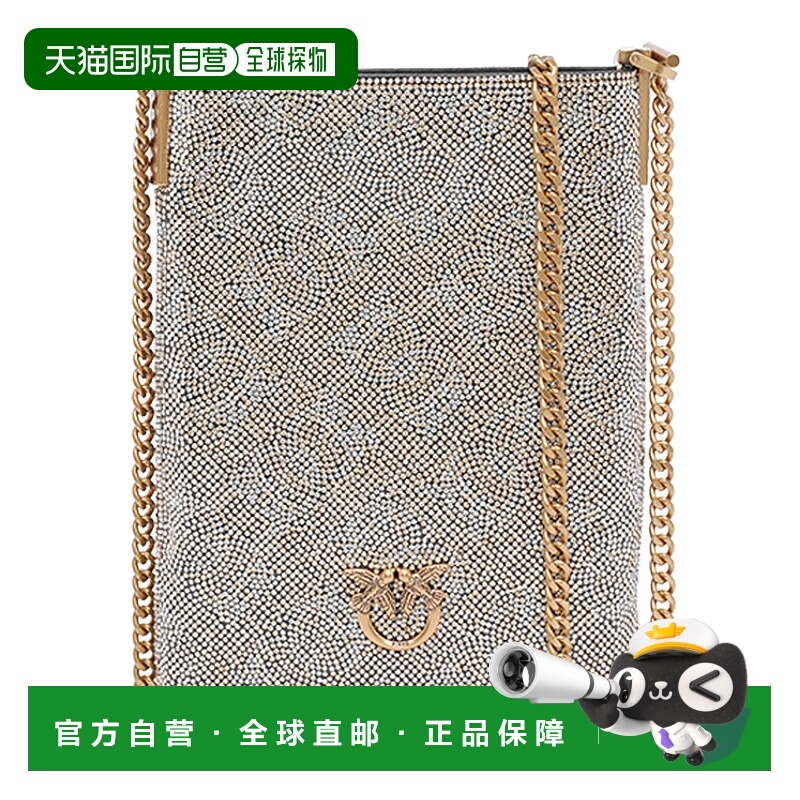 1h可退 PINKO 女士单肩包 105358A20DZZLQ AW2025 金色 Strass Mo