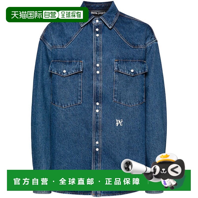 1h可退 PALM ANGELS 男士衬衫 PMYD023R24DEN0024001-0 AW2024