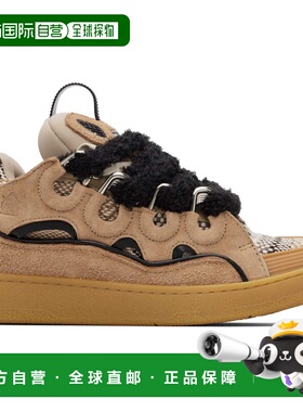 1h可退 潮奢 Lanvin 朗雯 男士 驼色 Curb Suede 运动鞋 FUSKDK12