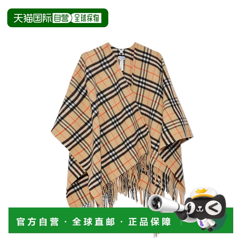 1h可退 BURBERRY 女士披肩 8102992A2021SAND AW2025 花色羊毛