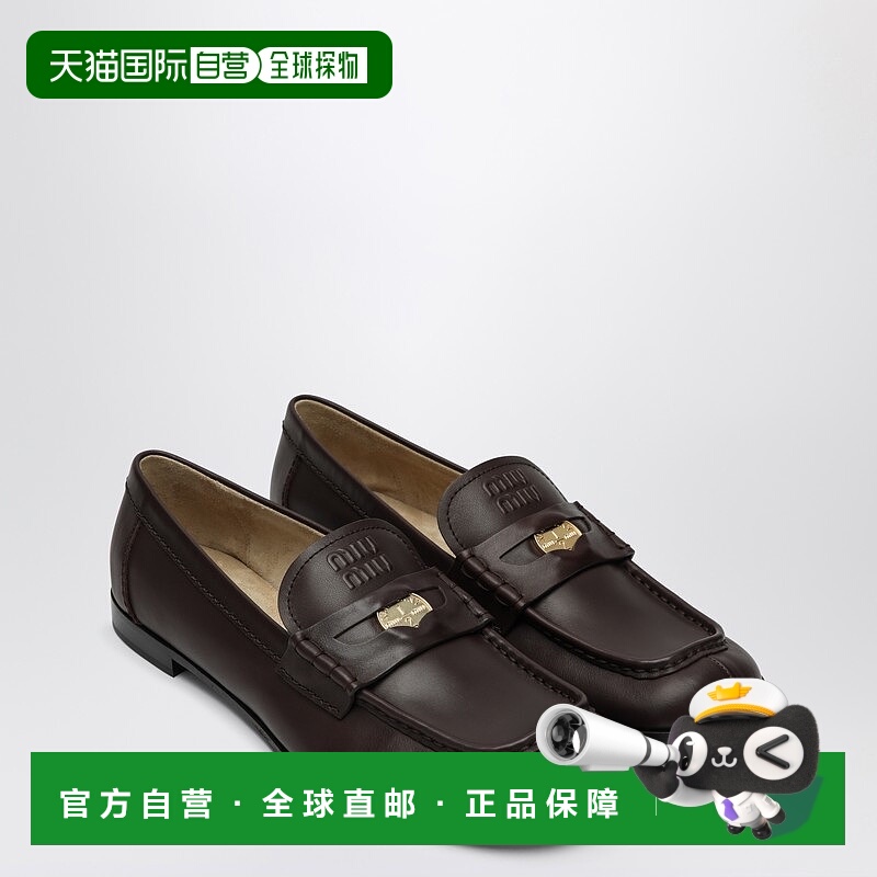 1h可退 潮奢 Miu Miu 缪缪 女士 penny 棕色便鞋 5D398E010248F0N