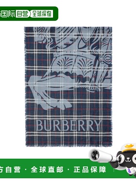 BURBERRY 女士围巾 81179021 AW2025 灰色 宽版 EKD 格纹围巾