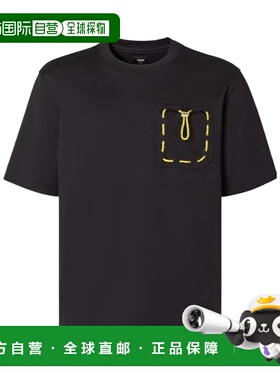 FENDI 男士T恤 FY0936AYXYF0QA1 SS2026 黑色 圆领T恤