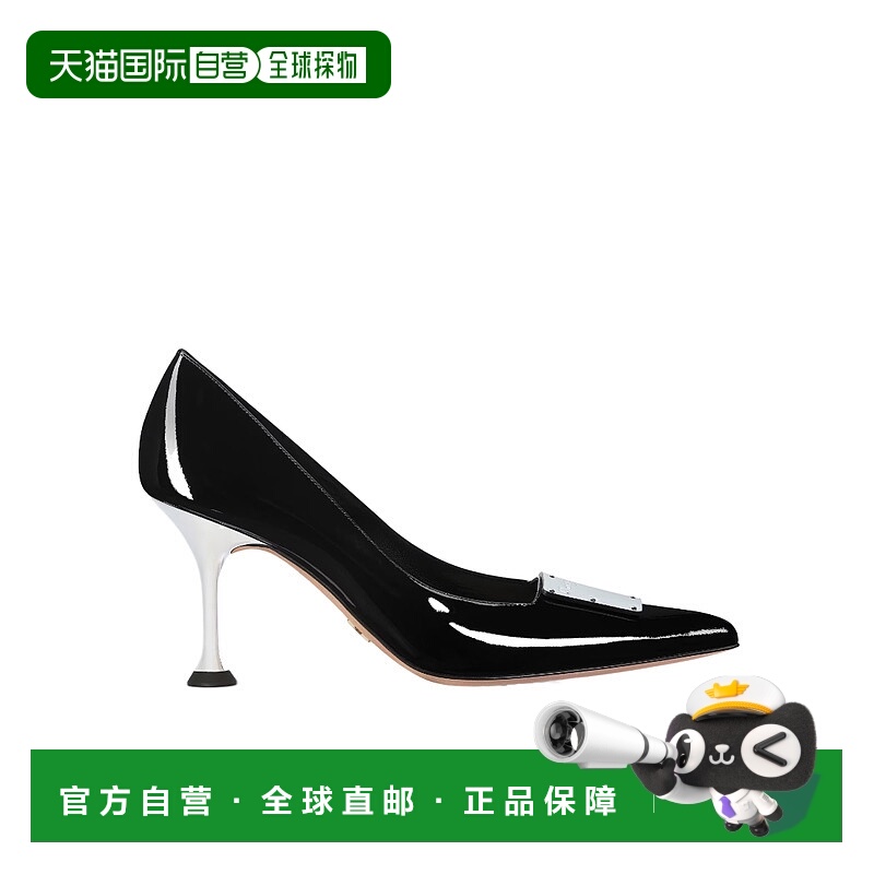 1h可退 DIOR 女士高跟鞋 KCV082PMIS19X AW2023 黑色 徽标高跟鞋