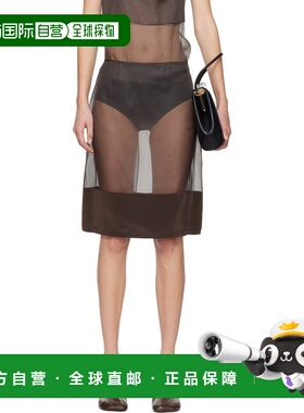 1h可退 潮奢 calvin klein 女士 棕色 Mabel 半身裙 VY00100