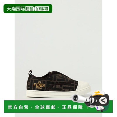 1h可退 FENDI 男童运动鞋 JMR462AJZEF1NJK CO 白色 徽标平底运动