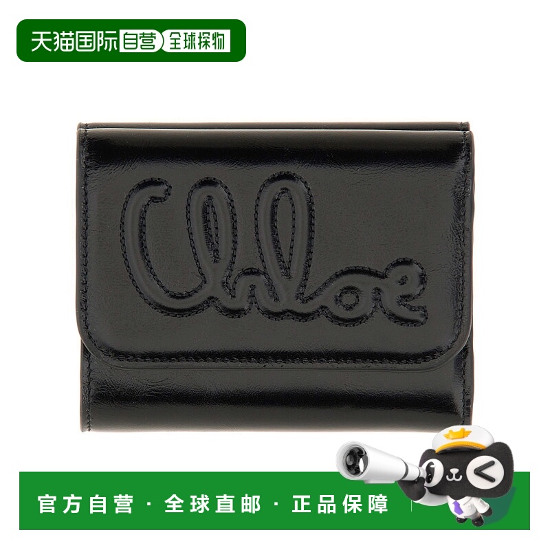 CHLOÉ 女士钱包 C24WP448O16001 AW2024 黑色 Trifold Wallet C C