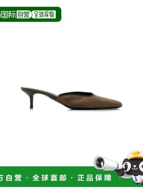 1h可退 潮奢 Staud 女士 Otto 绸缎凉拖 green绿色 舒适时尚拖鞋